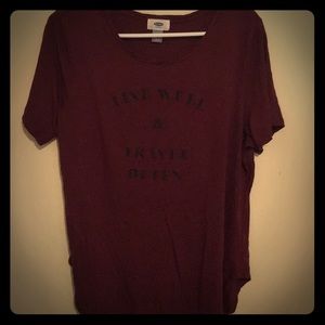 Live Well & Travel Often Maroon Cotton Tee